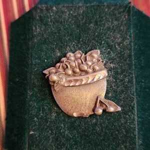 bowl of cherries siver tone tac pin